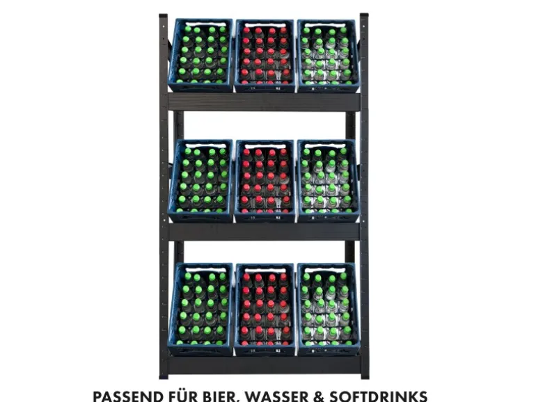 KARAT Flaschenkastenständer Osaka Getränkekistenregal für 6 Kästen 160 x 80 x 30 cm