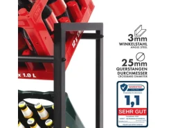 KARAT Flaschenkastenständer Kenji - Robustes Lagerregal für Büro, Küche, Garage oder Flur - Schwarz - 70 x 32 x 79 cm