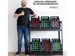 KARAT Flaschenkastenständer Osaka Getränkekistenregal für 9 Kästen 200 x 100 x 30 cm