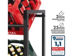 KARAT Flaschenkastenständer Kenji - Robustes Lagerregal für Büro, Küche, Garage oder Flur - Schwarz - 104 x 32 x 82 cm