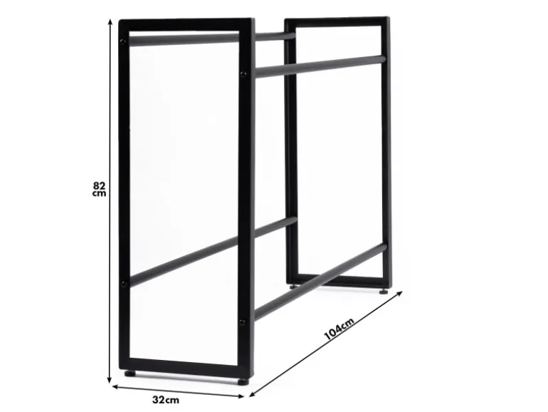 KARAT Flaschenkastenständer Kenji - Robustes Lagerregal für Büro, Küche, Garage oder Flur - Schwarz - 104 x 32 x 82 cm