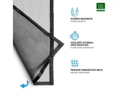 KARAT Fliegengitter Johnny Gestreift Klebemontage Klettverschluss 100 x 210 cm