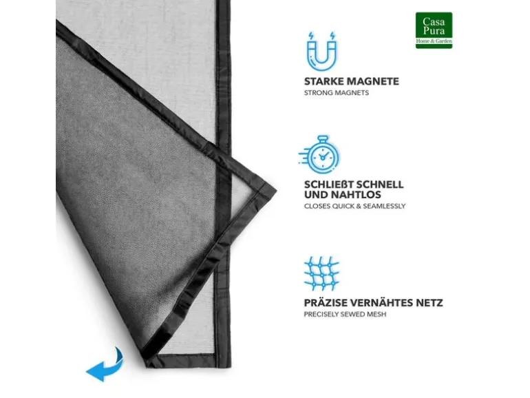 KARAT Fliegengitter Johnny Gestreift Klebemontage Klettverschluss 90 x 220 cm