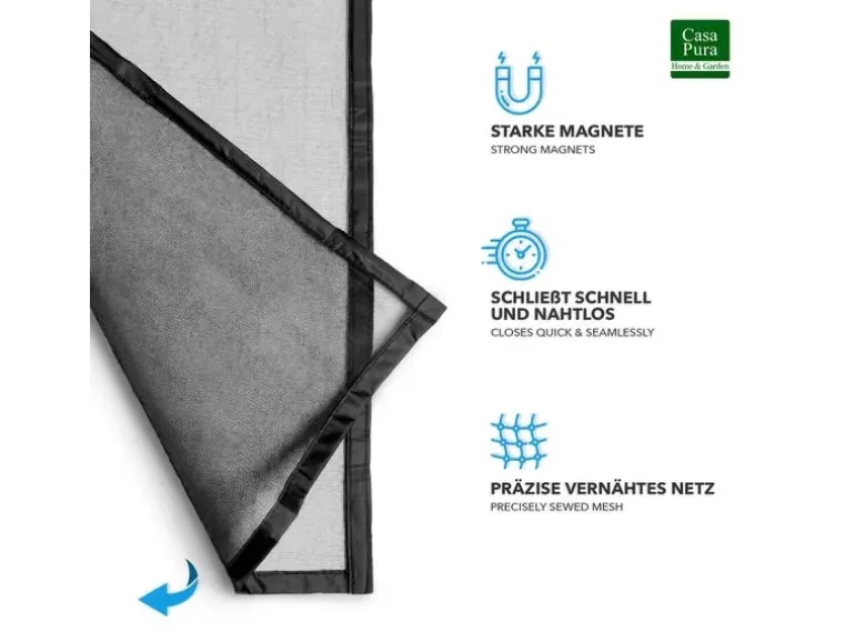 KARAT Fliegengitter Johnny Gestreift Klebemontage Klettverschluss 90 x 210 cm