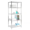 KARAT Gitterregal Everest 350 kg Belastbarkeit 5 Böden Verchromt 90 x 45 x 200 cm