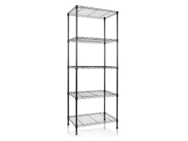 KARAT Gitterregal Rocky 250 kg Belastbarkeit 5 Böden Schwarz 90 x 60 x 200 cm