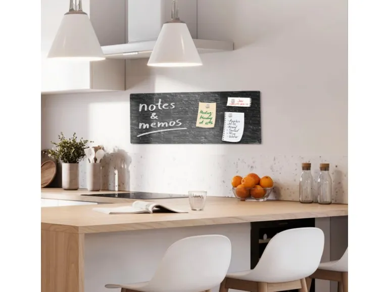 KARAT Glas Memoboard Stone Design mit Magneten und Montagematerial 46 x 91 cm