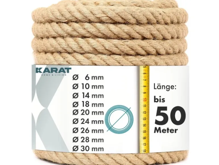 Karat Juteseil Ø 6 mm Kletterseil Extra Stark Universell Einsetzbar Länge 25 Meter