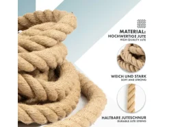 Karat Juteseil Ø 6 mm Kletterseil Extra Stark Universell Einsetzbar Länge 25 Meter