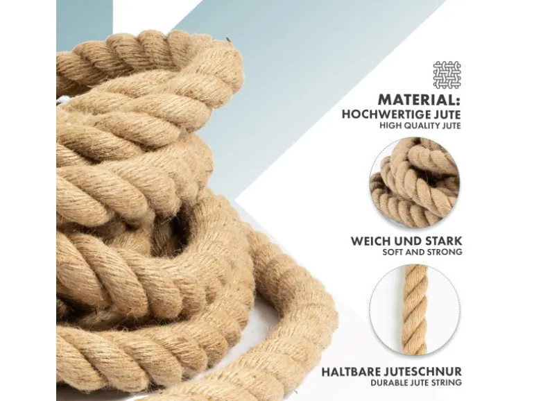 Karat Juteseil Ø 6 mm Kletterseil Extra Stark Universell Einsetzbar Länge 25 Meter