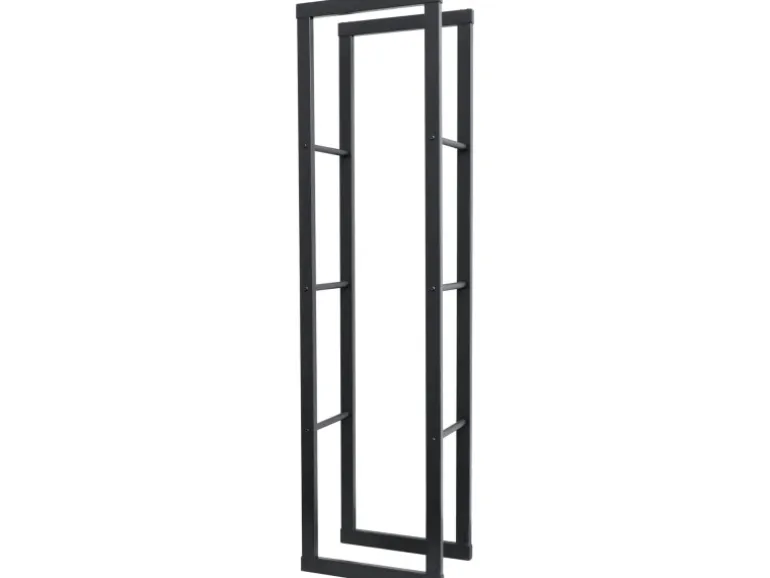 KARAT Kaminholzregal Kreta Schwarz Brennholzregal für Innen und Außen 150 x 25 x 85 cm