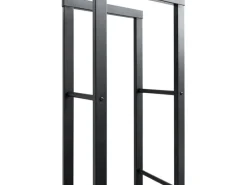 KARAT Kaminholzregal Kreta Schwarz Brennholzregal für Innen und Außen 150 x 25 x 85 cm