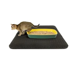 KARAT Katzenstreumatte Charly in Wabendesign Abwaschbar Anthrazit 76 x 61 cm
