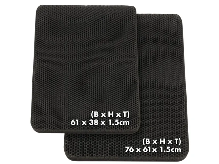 KARAT Katzenstreumatte Charly in Wabendesign Abwaschbar Anthrazit 76 x 61 cm