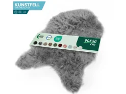 KARAT Kunstfell Nelly Flauschiges Dekofell Individuell Einsetzbar Grey