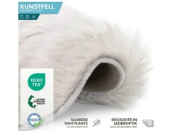 KARAT Kunstfell Nelly Flauschiges Dekofell Individuell Einsetzbar Ivory