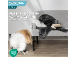 KARAT Kunstfell Nelly Flauschiges Dekofell Individuell Einsetzbar Charcoal Grey