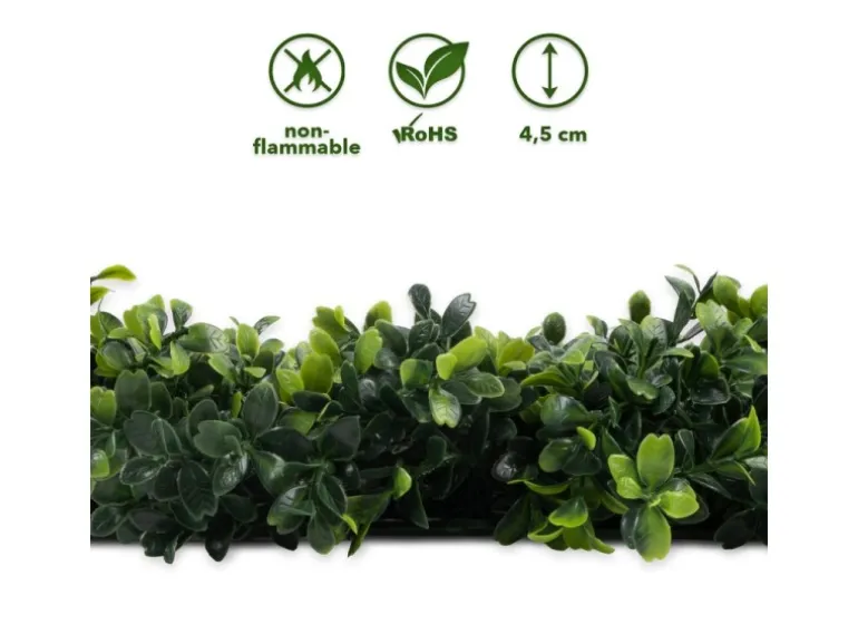 KARAT Pflanzenwand Boxwood Kunstpflanze zur Dekoration 50 x 50 cm
