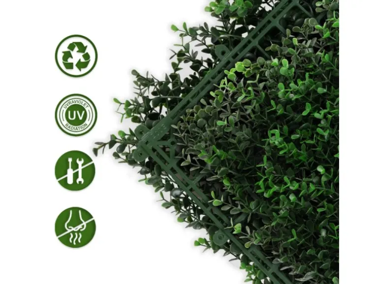 KARAT Pflanzenwand Buxus Kunstpflanze zur Dekoration 50 x 50 cm