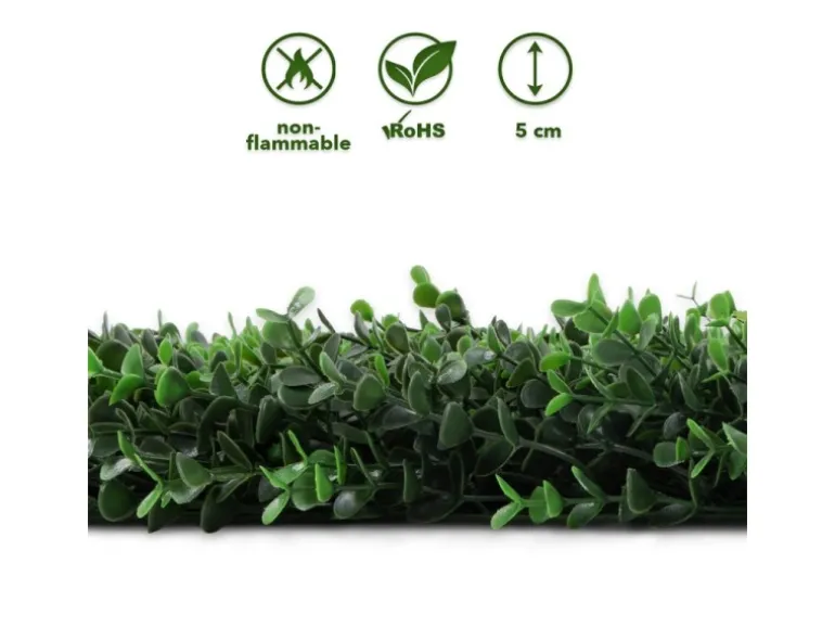 KARAT Pflanzenwand Buxus Kunstpflanze zur Dekoration 50 x 50 cm