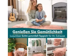 KARAT Schaffell Audrey Natürliches Premium Lammfell Individuell Einsetzbar Rosa