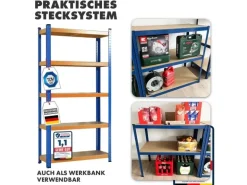KARAT Schwerlastregal Blau-Orange Traglast bis 875 kg 220 x 90 x 60 cm