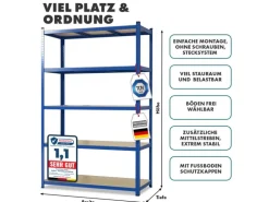 KARAT Schwerlastregal Blau Maximale Traglast 875 kg 180 x 120 x 45 cm