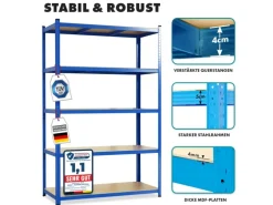 KARAT Schwerlastregal Blau Maximale Traglast 875 kg 220 x 90 x 45 cm