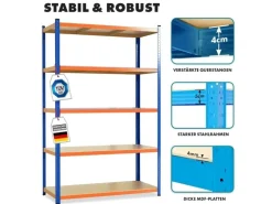 KARAT Schwerlastregal Blau-Orange Traglast bis 875 kg 180 x 120 x 45 cm