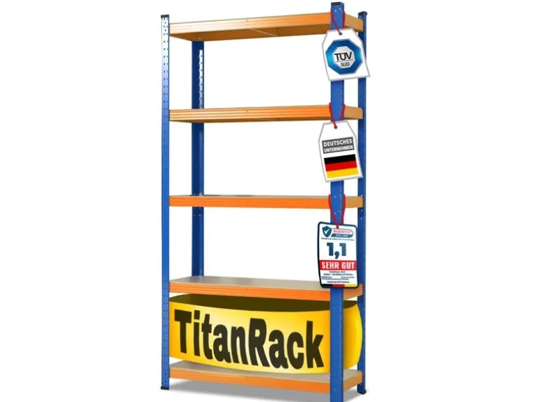 KARAT Schwerlastregal Blau-Orange Traglast bis 875 kg 180 x 120 x 45 cm
