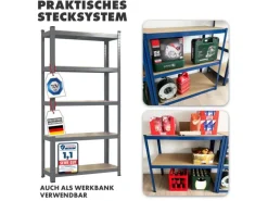 KARAT Schwerlastregal Grizzly - Anthrazit-Grau - Traglast 1250 kg - 220 x 120 x 60 cm