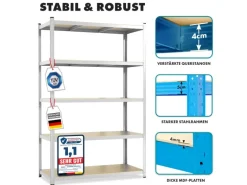 KARAT Schwerlastregal Lakota 2er Set Traglast bis 875 kg Verzinkt 200 x 120 x 60 cm