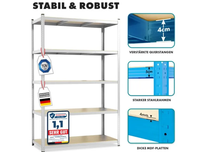 KARAT Schwerlastregal Lakota 2er Set Traglast bis 875 kg Verzinkt 200 x 120 x 60 cm