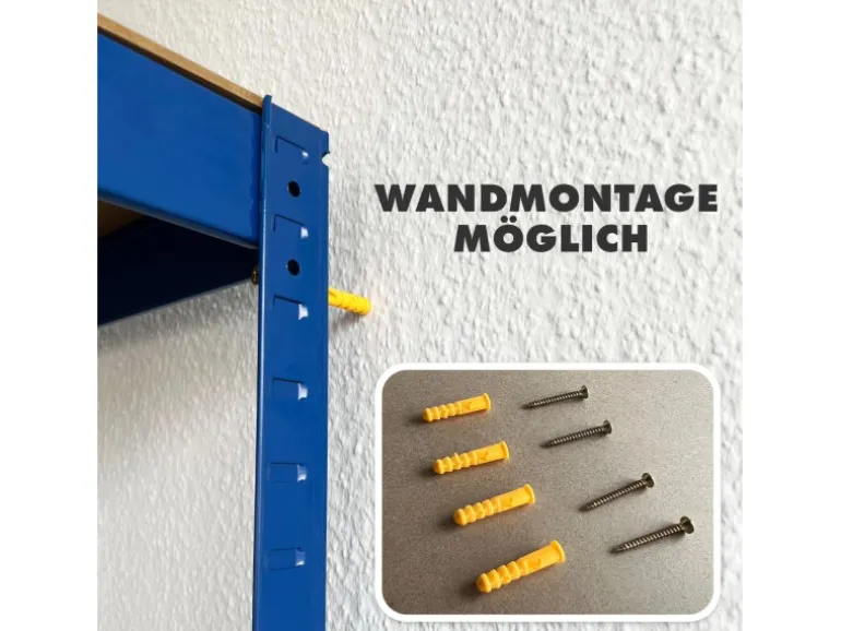 KARAT Schwerlastregal Lakota 2er Set Traglast bis 875 kg Blau 150 x 75 x 30 cm