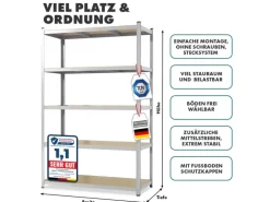 KARAT Schwerlastregal Lakota 2er Set Traglast bis 875 kg Verzinkt 200 x 100 x 50 cm