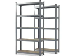 KARAT Schwerlastregal Lakota 2er Set Traglast bis 875 kg Grau 180 x 90 x 40 cm