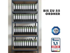 KARAT Schwerlastregal Lakota 2er Set Traglast bis 875 kg Grau 200 x 100 x 50 cm