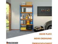 KARAT Schwerlastregal Rhino bis 1050 kg Pulverbeschichtet 180 x 90 x 45 cm Blau-Orange