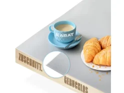 KARAT Tischfolie Empire mit Abgeschrägter Kante Hellgrau 80 x 55 cm
