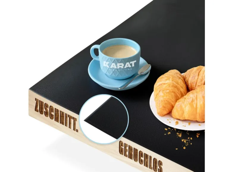 KARAT Tischfolie Empire mit Abgeschrägter Kante Schwarz Rund 80 cm