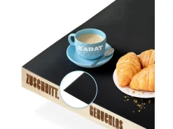 KARAT Tischfolie Empire mit Abgeschrägter Kante Schwarz 80 x 55 cm