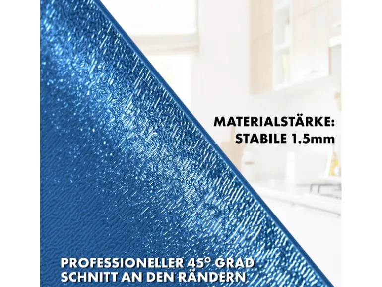 KARAT Tischfolie Empire mit Abgeschrägter Kante Blau 80 x 225 cm