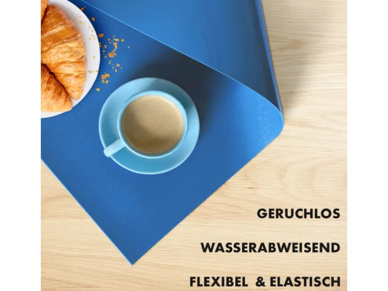 KARAT Tischfolie Empire mit Abgeschrägter Kante Blau 80 x 225 cm