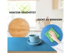 KARAT Tischfolie Empire mit Abgeschrägter Kante Blau 80 x 225 cm