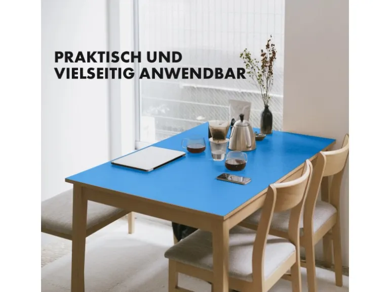 KARAT Tischfolie Empire mit Abgeschrägter Kante Blau 80 x 225 cm