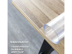 KARAT Tischfolie Imperial Transparent Mattiert mit Abgeschrägter Kante 85 x 120 cm