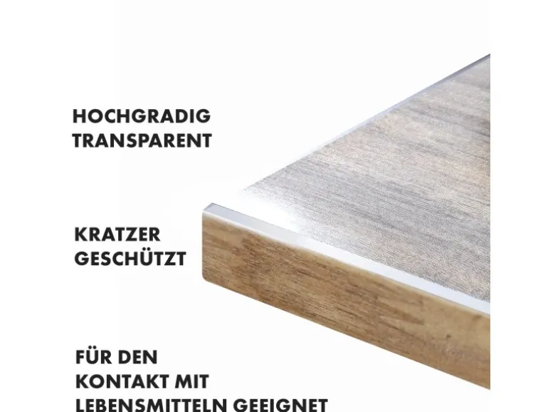 KARAT Tischfolie Imperial Transparent Mattiert mit Abgeschrägter Kante 90 x 160 cm