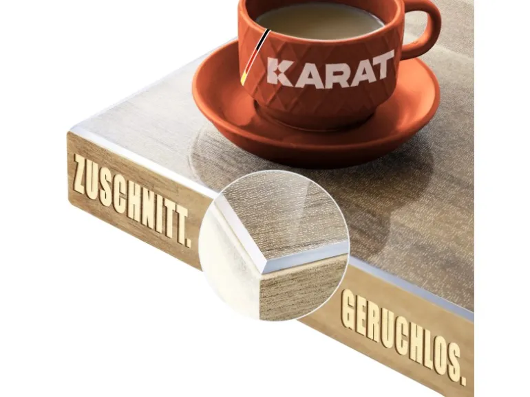 KARAT Tischfolie Imperial Transparent Mattiert mit Abgeschrägter Kante 80 x 160 cm