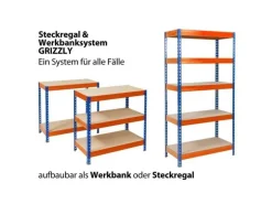 KARAT Weitspannregal Schwerlastregal Blau-Orange Traglast 1200 kg 160 x 150 x 80 cm