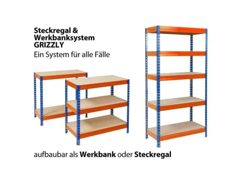 KARAT Weitspannregal Schwerlastregal Blau-Orange Traglast 1200 kg 160 x 150 x 80 cm